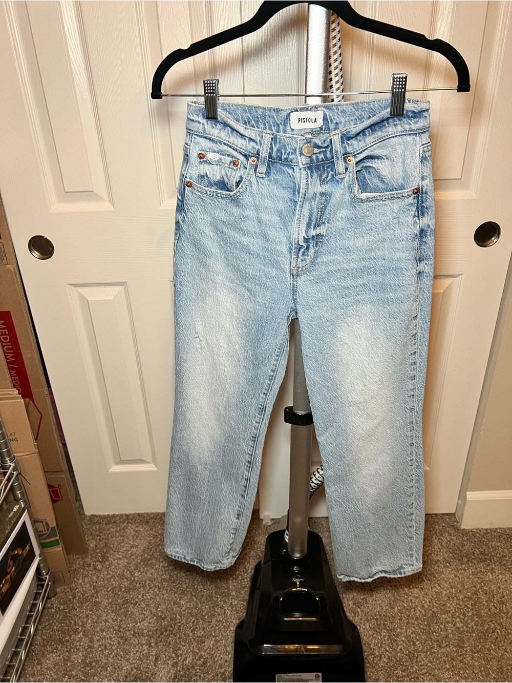 pistola Petite Light Blue Straight-Leg Jeans 25P